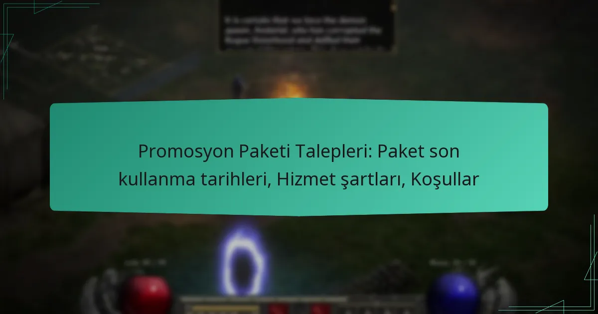 Promosyon Paketi Talepleri: Paket son kullanma tarihleri, Hizmet şartları, Koşullar