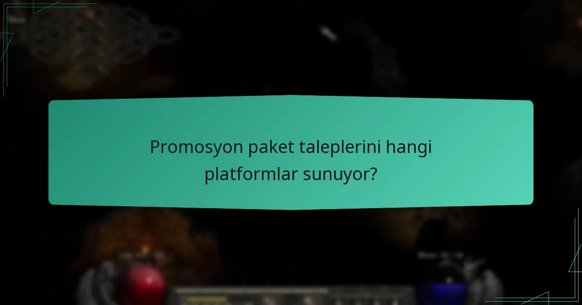 Promosyon paket taleplerini hangi platformlar sunuyor?