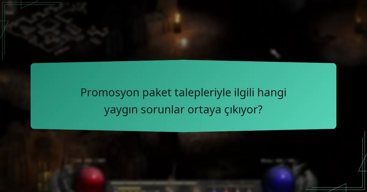 Promosyon paket talepleriyle ilgili hangi yaygın sorunlar ortaya çıkıyor?