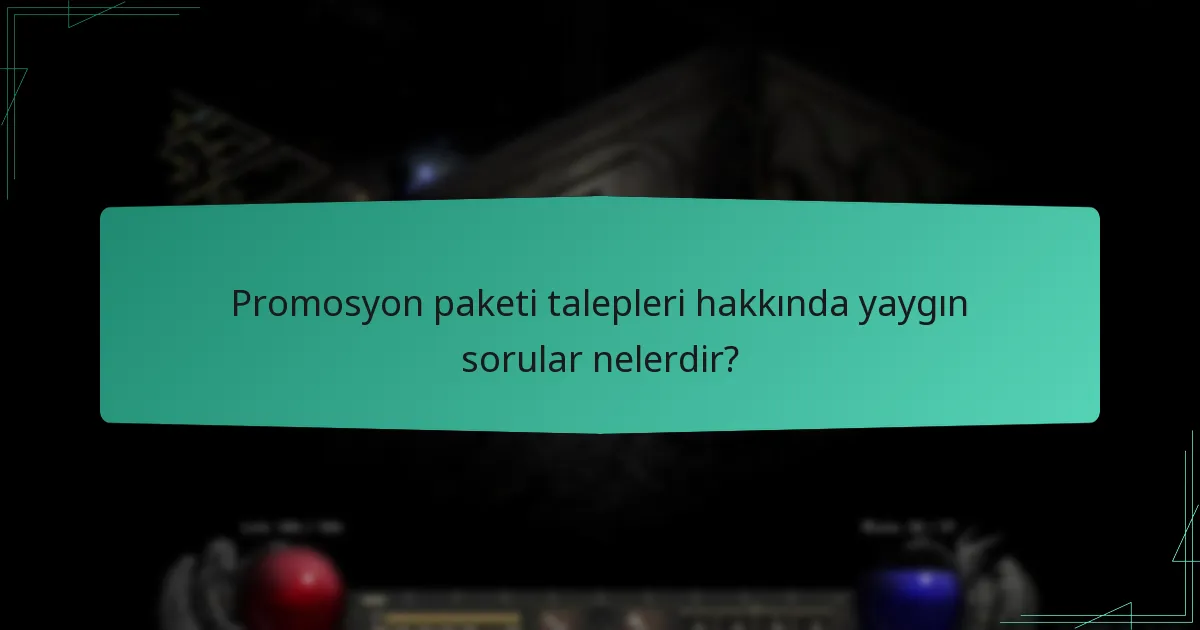 Promosyon paketi talepleri hakkında yaygın sorular nelerdir?