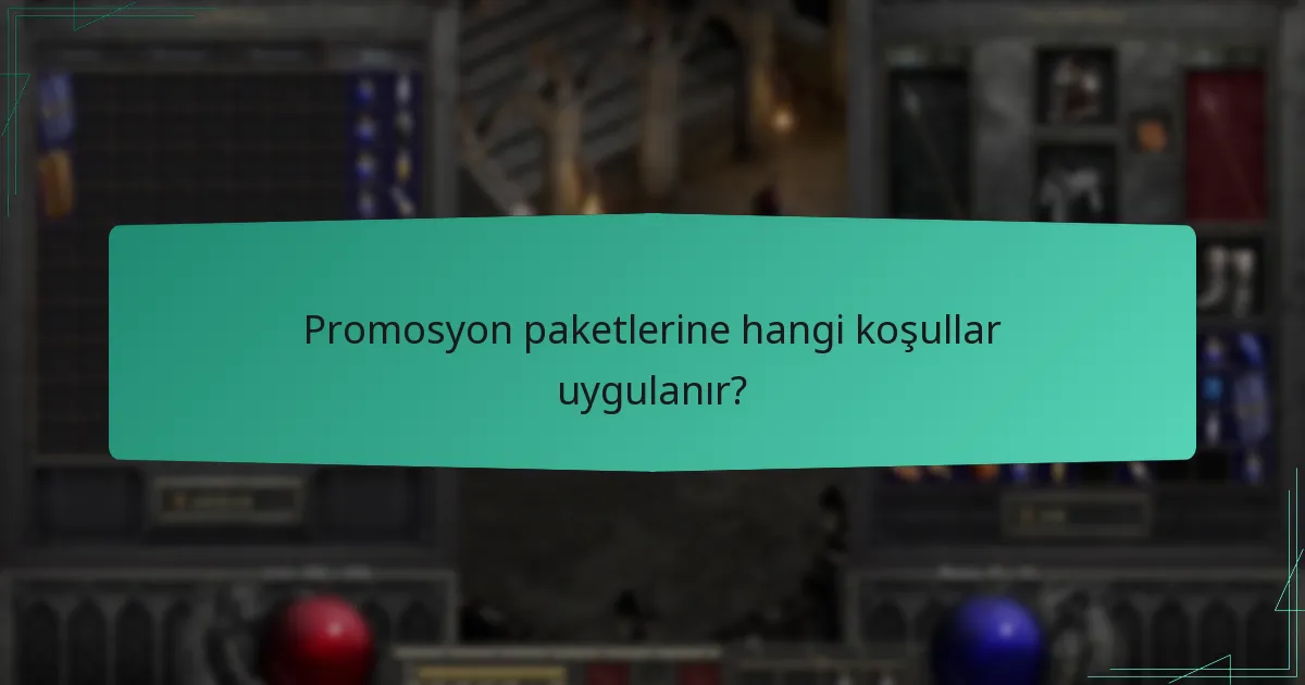 Promosyon paketlerine hangi koşullar uygulanır?