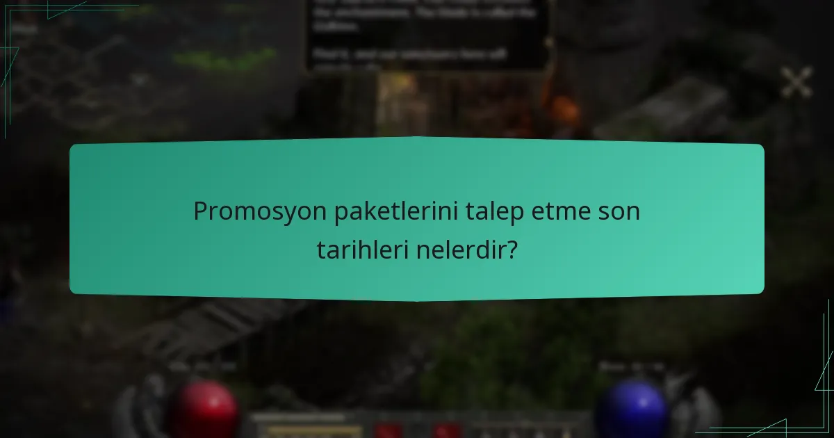 Promosyon paketlerini talep etme son tarihleri nelerdir?