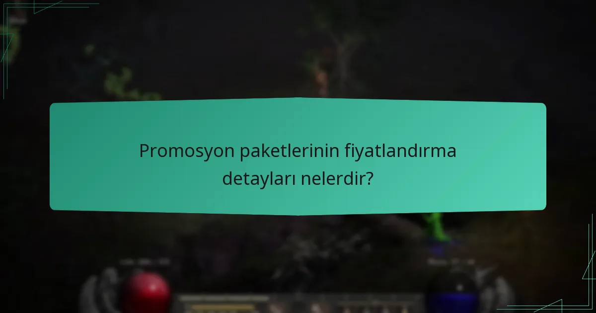 Promosyon paketlerinin fiyatlandırma detayları nelerdir?