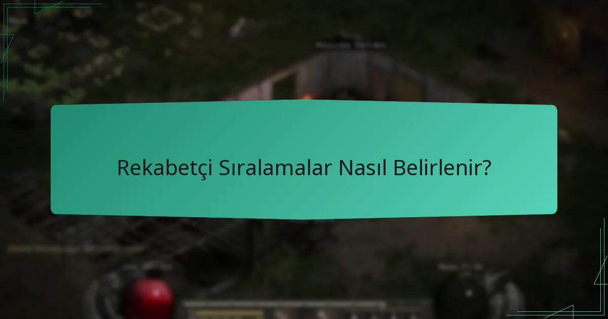 Rekabetçi Sıralamalar Nasıl Belirlenir?